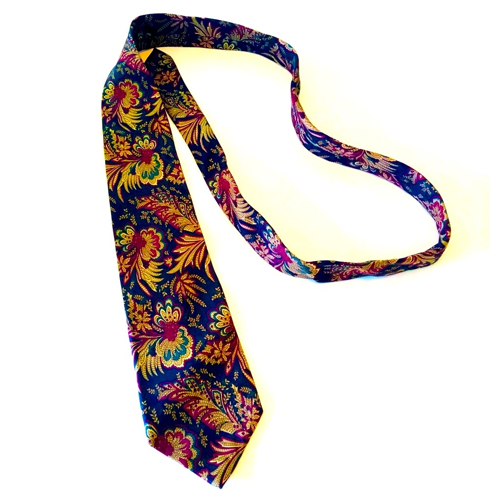 Christian Dior Monsieur 100% Silk, Men’s Necktie, Paisley Print, Made in Italy